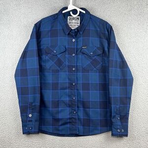 Dixxon Flannel Snap-on Limited Edition Blue Plaid D-Tech Shirt Womens XL